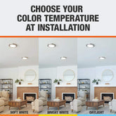 Commercial Electric 13 in. 24-Watt Brushed Nickel Color Changing LED Ceiling Flush Mount with White Acrylic Lens (2-Pack)